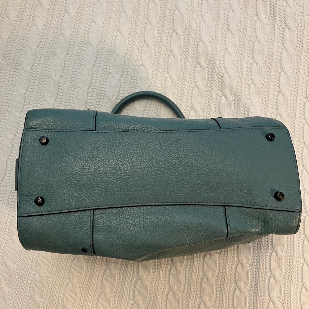 Coach Teal Leather Satchel - Picture 4 of 12